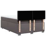 vidaXL Sommier à lattes de lit avec matelas Gris 140x200 cm Similicuir