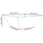 vidaXL Vasque en Acier Acier galvanisé 40 x 40 x 15 cm Détails décoratifs