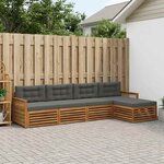 vidaXL Ensemble de canapés d'extérieur 5 Pièces Naturel et Anthracite