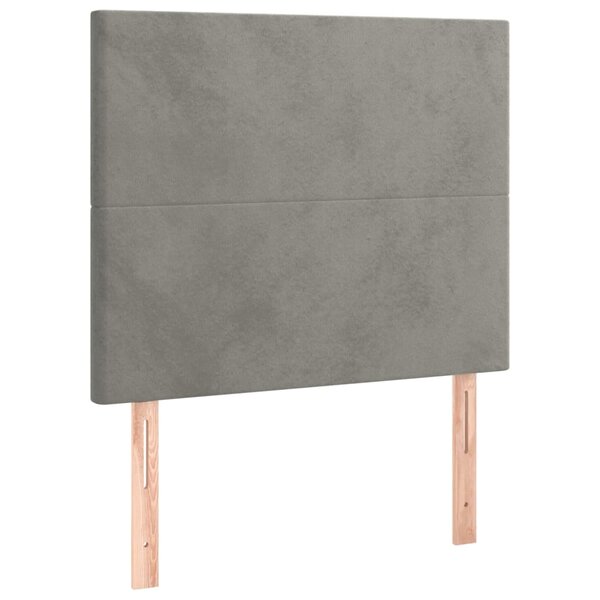 vidaXL Têtes de lit 2 Pièces Gris clair 90x5x78/88 cm Velours