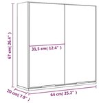 vidaXL Armoire à miroir de salle de bain Chêne fumé 64x20x67 cm