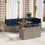 vidaXL Ensemble de canapé de jardin 9 Pièces Gris Poly rotin