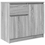 vidaXL Buffet avec tiroir sonoma gris 71x35x65 cm bois d'ingénierie