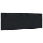 vidaXL Coussin de tête de lit Hanko noir 140 cm tissu