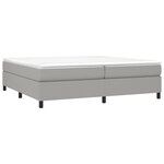 vidaXL Sommier à lattes de lit avec matelas Gris clair 200x200cm Tissu
