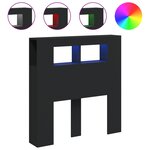 vidaXL Tête de lit à LED noir 100x18 5x103 5 cm bois d'ingénierie