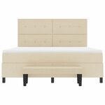 vidaXL Lit à ressorts avec matelas Crème 180 x 200 cm tissu