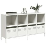 vidaXL Buffet blanc 135x39x73 5 cm acier laminé à froid