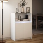 vidaXL Buffet avec LED blanc 72x34x100 cm bois d'ingénierie