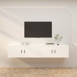 vidaXL Meubles TV muraux 2 Pièces blanc 100x34 5x40 cm