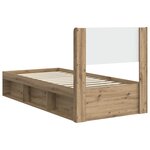 vidaXL Cadre de lit avec rangement et tête de lit Chêne artisanal