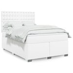 vidaXL Sommier à lattes de lit avec matelas Blanc 160x200cm Similicuir