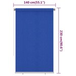 vidaXL Store roulant d'extérieur 140x230 cm Bleu PEHD