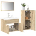 vidaXL Ensemble de meubles de salle de bain 4 Pièces chêne sonoma
