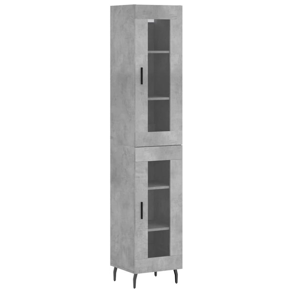 vidaXL Buffet haut Gris béton 34 5x34x180 cm Bois d'ingénierie