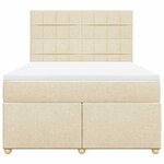 vidaXL Sommier à lattes de lit avec matelas Crème 140x190 cm Tissu