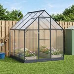 vidaXL Serre de jardin avec porte Anthracite 183 5 x 183 5 x 207 cm