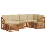 vidaXL Ensemble de canapés d'extérieur 6 pc Naturel et Beige Polyester