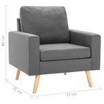 vidaXL Fauteuil gris foncé tissu