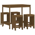 vidaXL Ensemble de bar de jardin 5 Pièces marron miel bois de pin massif