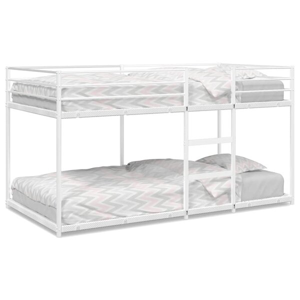 VidaXL Lit superposé sans matelas blanc 90x200 cm acier