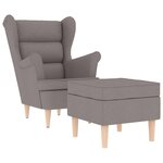 vidaXL Fauteuil avec repose-pied Taupe Tissu