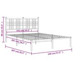 vidaXL Cadre de lit métal sans matelas avec tête de lit noir 140x200cm