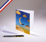 Carte double aurore créée et imprimée en france sur papier certifié pefc - lune et nuages