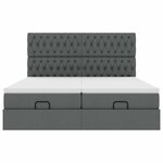 VidaXL Cadre de lit ottoman avec matelas gris foncé 180x200cm tissu