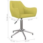 vidaXL Chaise pivotante de salle à manger Vert Tissu