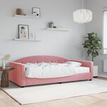 vidaXL Lit de jour avec matelas rose 100x200 cm velours