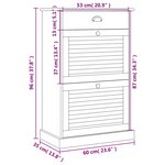 vidaXL Armoire à chaussures VIGO 60x35x96 cm gris bois massif de pin
