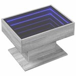 vidaXL Table basse avec LED sonoma gris 70x50x45 cm bois d'ingénierie