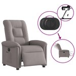 vidaXL Fauteuil inclinable électrique Taupe Tissu