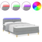 vidaXL Lit à ressorts avec matelas Gris clair 160 x 200 cm tissu