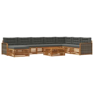 vidaXL Ensemble de canapés d'extérieur 9 pc Naturel et Anthracite