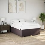 vidaXL Cadre de lit sans matelas marron foncé 160x200 cm tissu