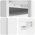 vidaXL Cabinet de chevet mural Blanc brillant 49 x 34 5 x 20 cm