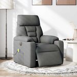 vidaXL Fauteuil inclinable de massage électrique gris foncé tissu