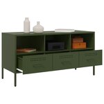 vidaXL Meuble TV vert olive 100 5x39x50 5 cm acier