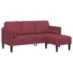 Canapé d'angle 3 places vidaXL Rouge vin 160 cm Tissu
