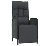 vidaXL Ensemble de salle à manger pour jardin 3 Pièces Noir Poly rotin