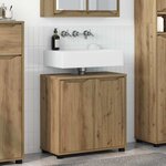 vidaXL Armoire de lavabo de salle de bain avec étagère Chêne artisanal
