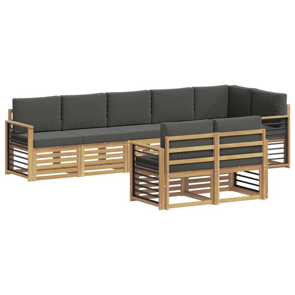 vidaXL Ensemble de canapés d'extérieur 8 pc Blanc et anthracite