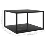 vidaXL Table basse Noir 60x60x35 cm Verre trempé