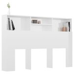 vidaXL Armoire de tête de lit Blanc brillant 160x19x103 5 cm