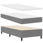 vidaXL Lit à ressorts avec matelas gris clair  90 x 200 cm  en tissu côtelé.