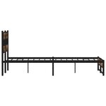 vidaXL Cadre de lit en métal sans matelas chêne fumé 135x190 cm