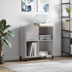 vidaXL Armoire à disques sonoma gris 84 5x38x89 cm bois d'ingénierie