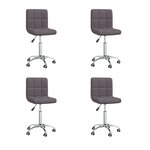 vidaXL Chaises pivotantes à manger lot de 4 taupe tissu